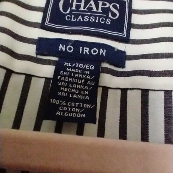 Chaps Classics White with Black stripes button down - Picture 3 of 5